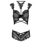 LIVCO CORSETTI FASHION - PALMENOM LC 90614 BRA + PANTY BLACK - Amore24