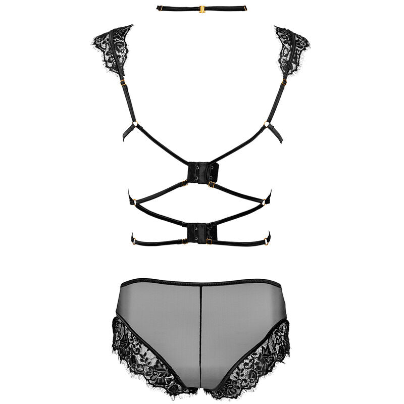LIVCO CORSETTI FASHION - PALMENOM LC 90614 BRA + PANTY BLACK - Amore24
