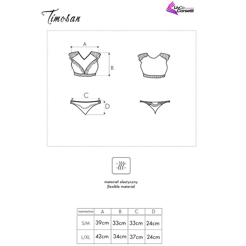 LIVCO CORSETTI FASHION - TIMOSAN LC 90631 BRA + PANTY BLACK - Amore24