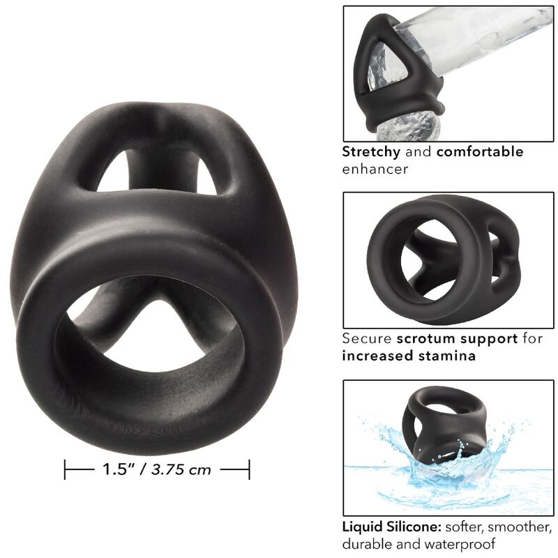 CALEXOTICS - ALPHA DUAL CAGE RING BLACK - Amore24