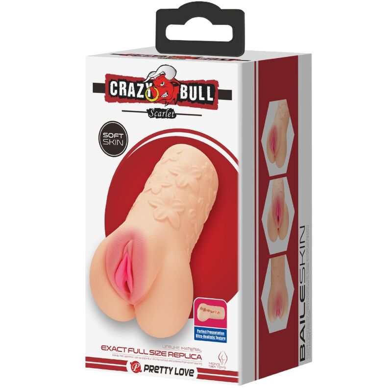 CRAZY BULL - SCARLET VAGINA-SHAPED MASTUBADOR - Amore24