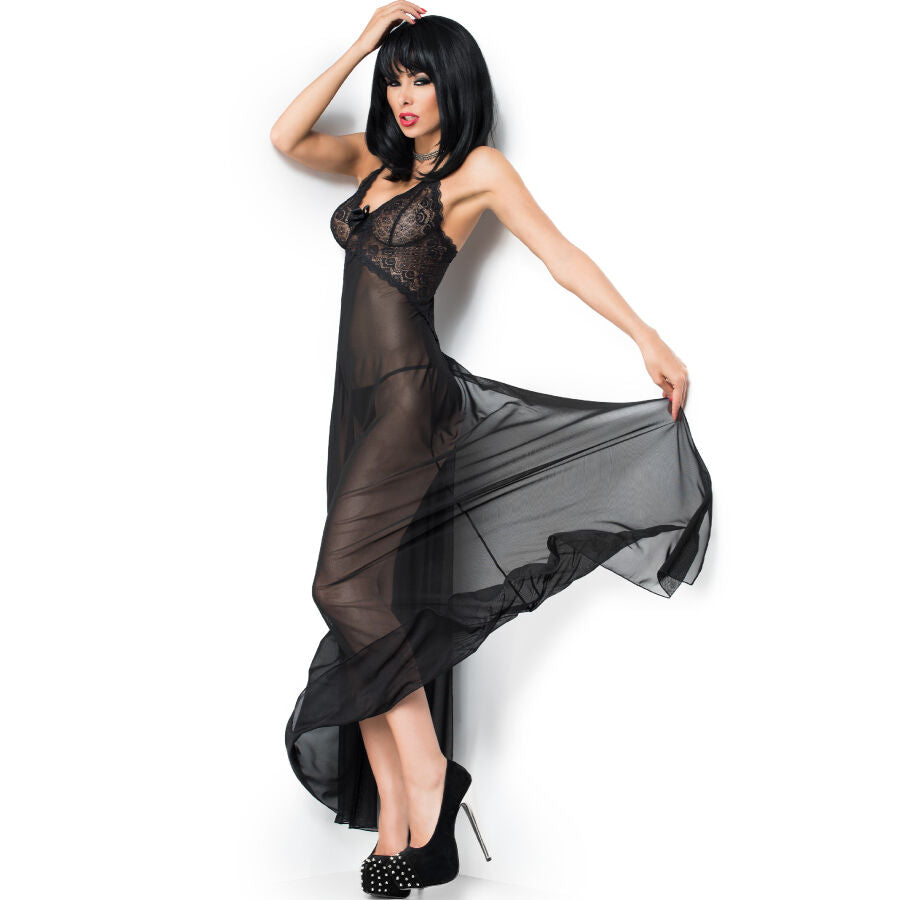 CHILIROSE - CR 3883 BABYDOLL LONG BLACK L/XL - Amore24
