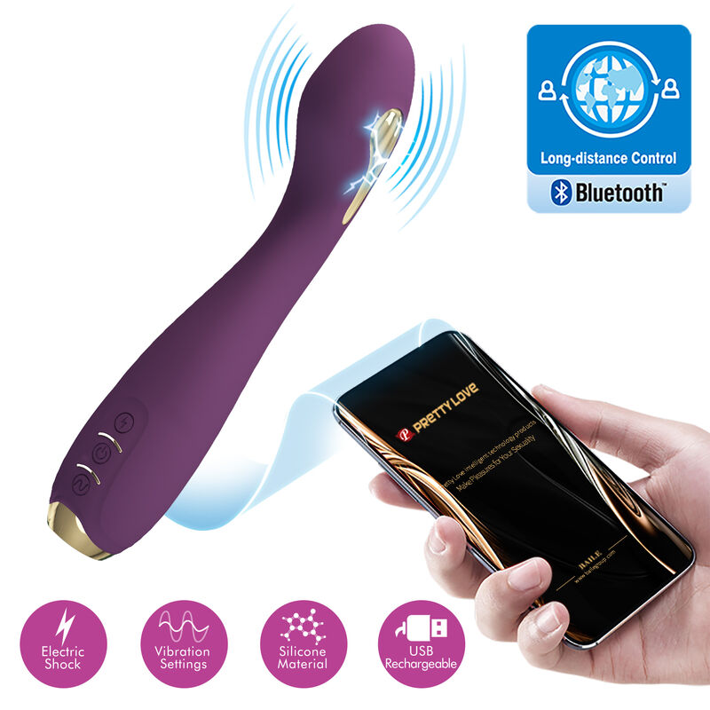 PRETTY LOVE - HECTOR ELECTROSHOCK VIBRATOR BY APP CONTROL PURPLE - Amore24