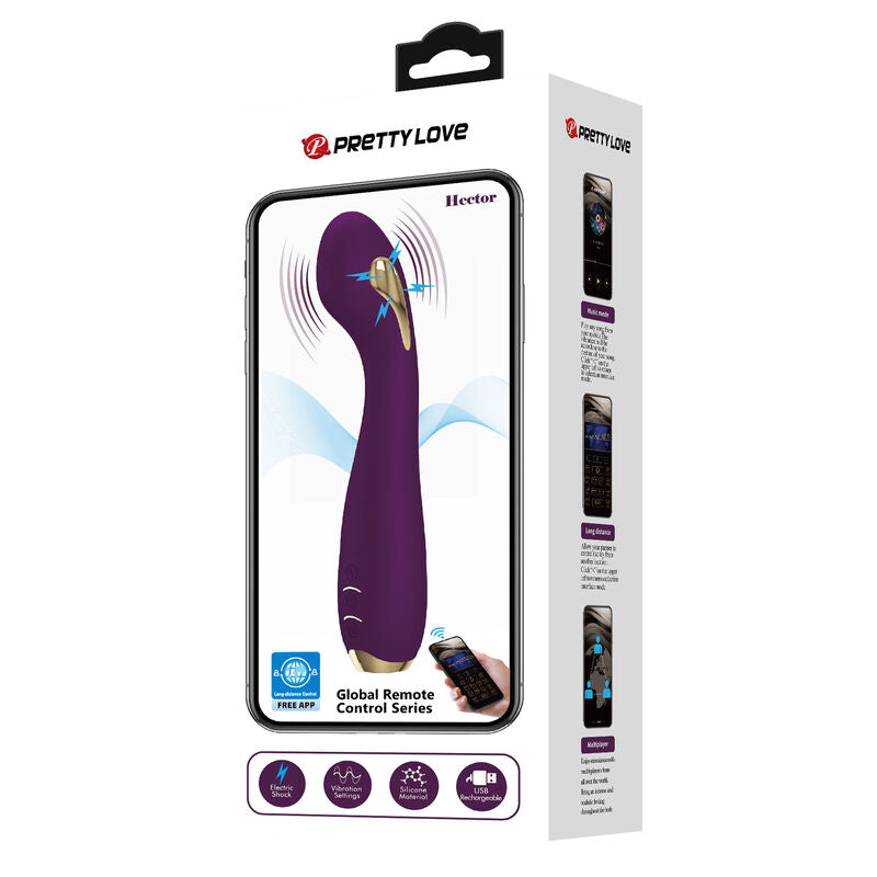 PRETTY LOVE - HECTOR ELECTROSHOCK VIBRATOR BY APP CONTROL PURPLE - Amore24