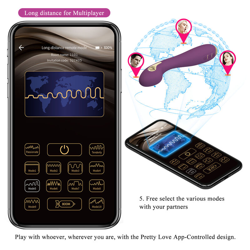 PRETTY LOVE - HECTOR ELECTROSHOCK VIBRATOR BY APP CONTROL PURPLE - Amore24