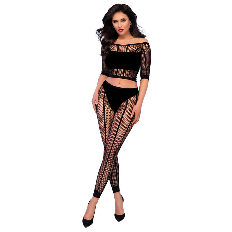 CHILIROSE - CR 4647 TOP & LEGGINS BLACK S/M - Amore24