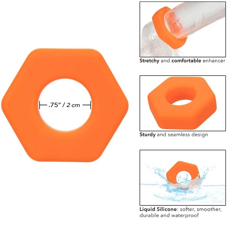 CALEXOTICS - ALPHA PROLONG SEXAGON RING ORANGE - Amore24