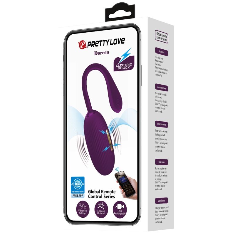 PRETTY LOVE - DOREEN PURPLE RECHARGEABLE VIBRATING EGG - Amore24