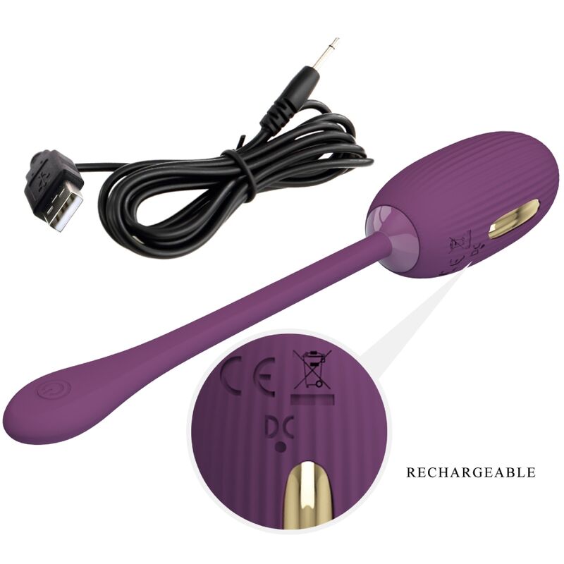 PRETTY LOVE - DOREEN PURPLE RECHARGEABLE VIBRATING EGG - Amore24