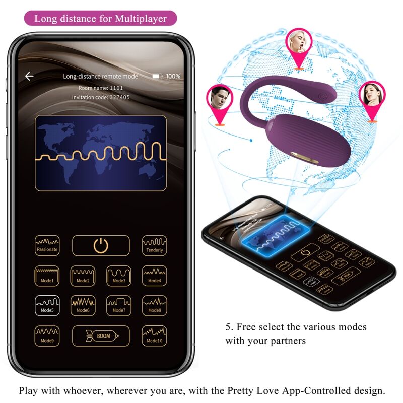 PRETTY LOVE - DOREEN PURPLE RECHARGEABLE VIBRATING EGG - Amore24