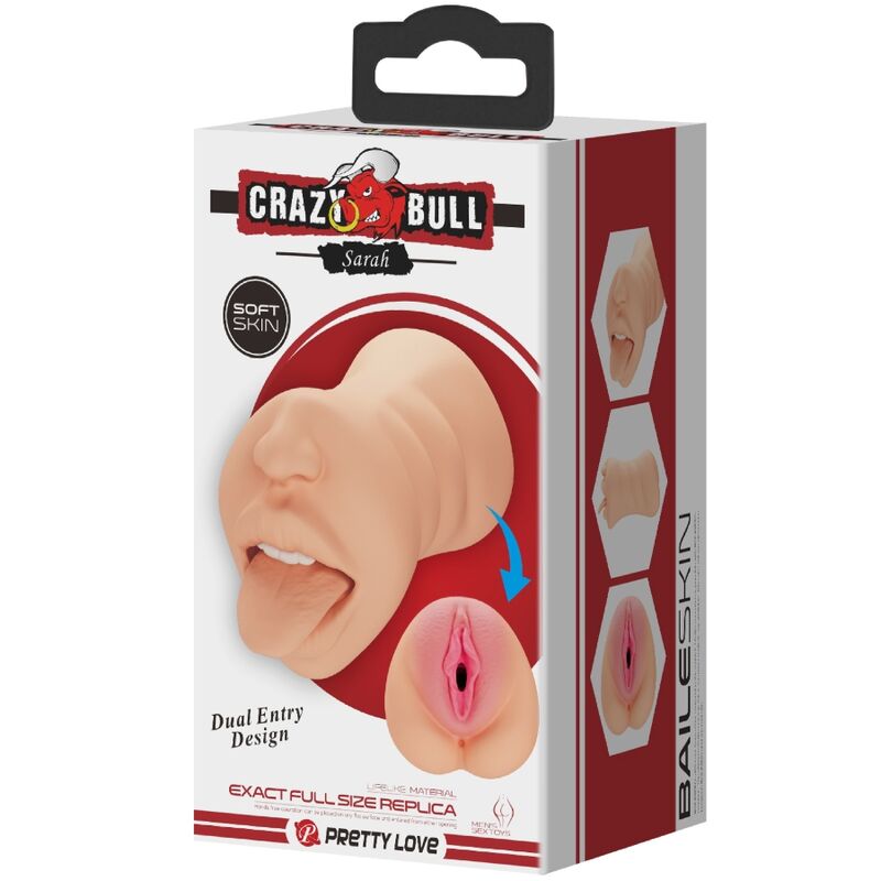 CRAZY BULL - SARAH VAGINA-SHAPED MASTUBADOR DUAL ENTRY - Amore24
