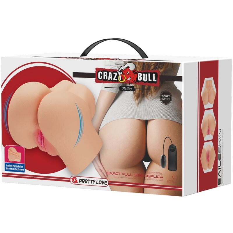 CRAZY BULL - REALISTIC VAGINA AND ANUS HAILEY VIBRATOR - Amore24