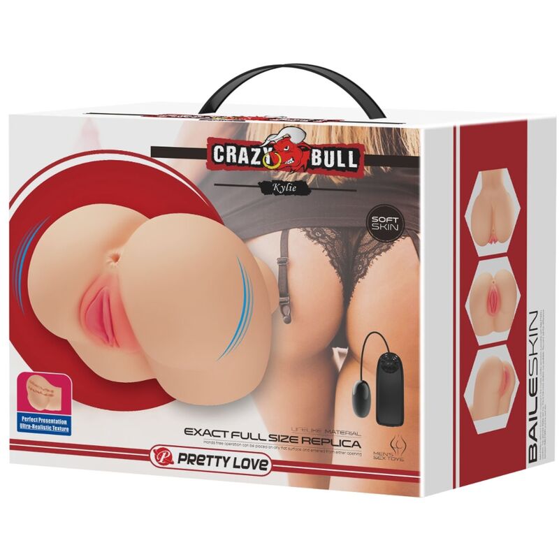 CRAZY BULL - REALISTIC VAGINA AND ANUS KYLIE VIBRATOR - Amore24
