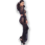 CHILIROSE - CR 4648 TOP & PANT BLACK S/L - Amore24