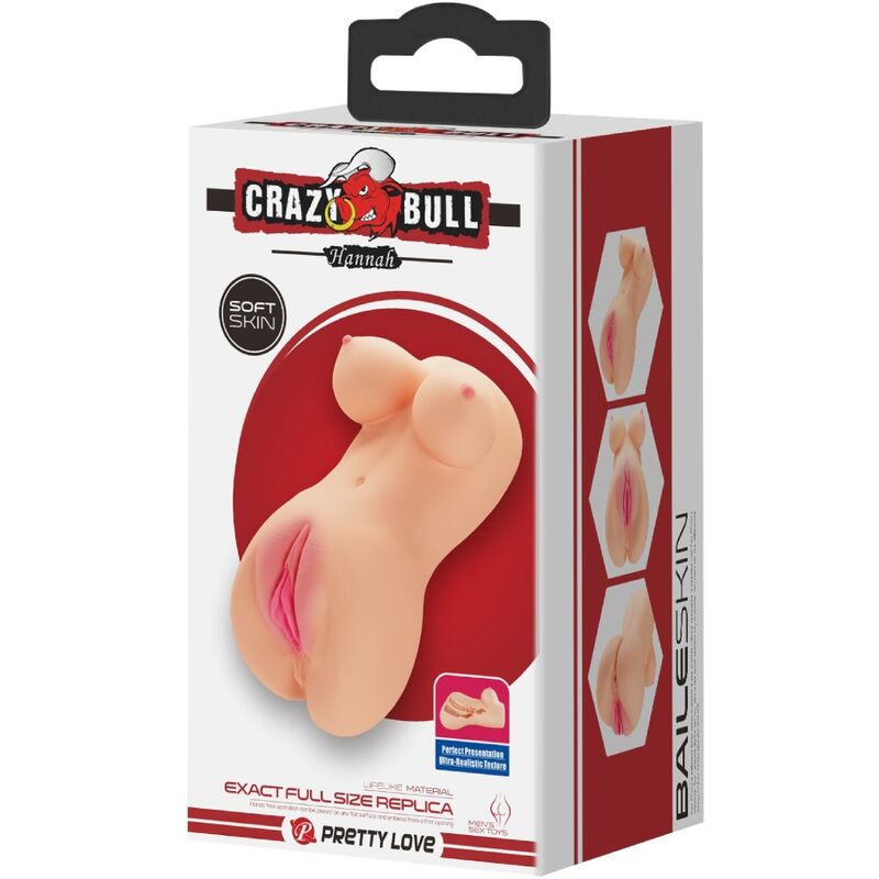 CRAZY BULL - REALISTIC VAGINA AND ANUS HANNAH VIBRATOR - Amore24