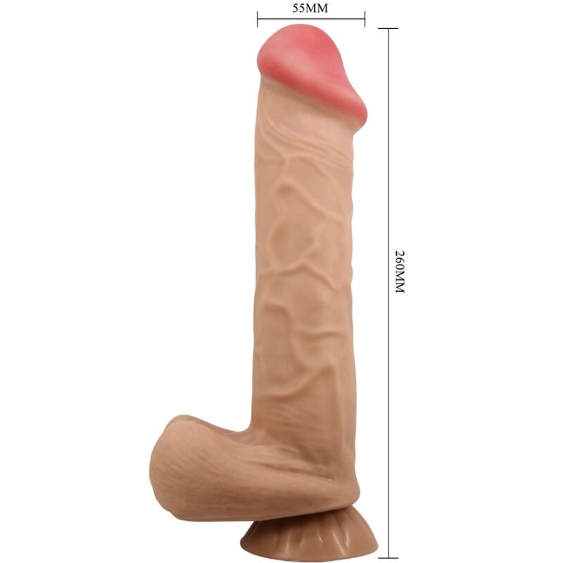 PRETTY LOVE - SLIDING SKIN SERIES REALISTIC DILDO WITH SLIDING SKIN SUCTION CUP FLESH 26 CM - Amore24