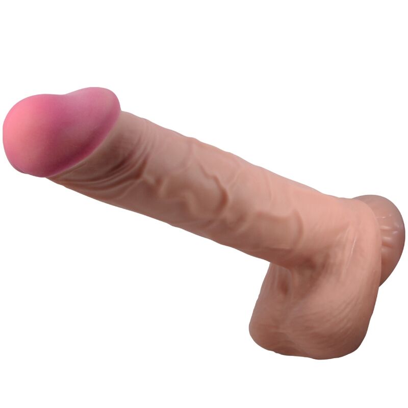 PRETTY LOVE - SLIDING SKIN SERIES REALISTIC DILDO WITH SLIDING SKIN SUCTION CUP BROWN 26 CM - Amore24