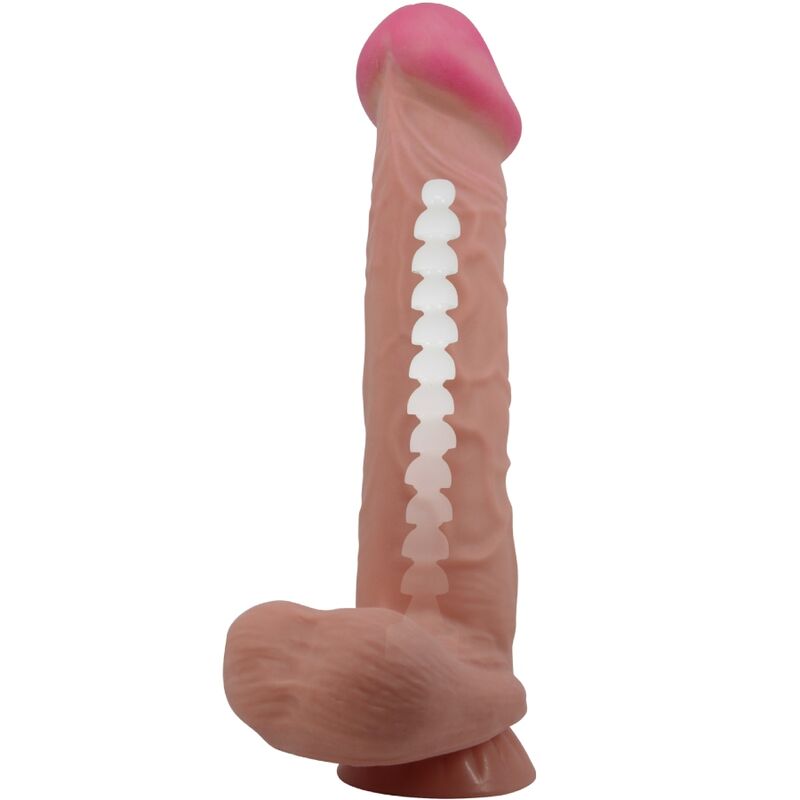 PRETTY LOVE - SLIDING SKIN SERIES REALISTIC DILDO WITH SLIDING SKIN SUCTION CUP BROWN 26 CM - Amore24