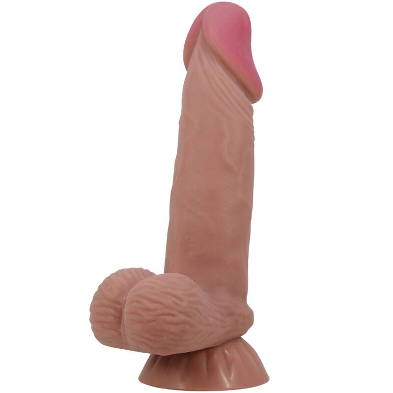 PRETTY LOVE - SLIDING SKIN SERIES REALISTIC DILDO WITH SLIDING BROWN SKIN SUCTION CUP 19.4 CM - Amore24