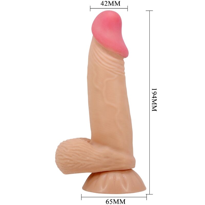 PRETTY LOVE - SLIDING SKIN SERIES REALISTIC DILDO WITH SLIDING SKIN SUCTION CUP 19.4 CM - Amore24