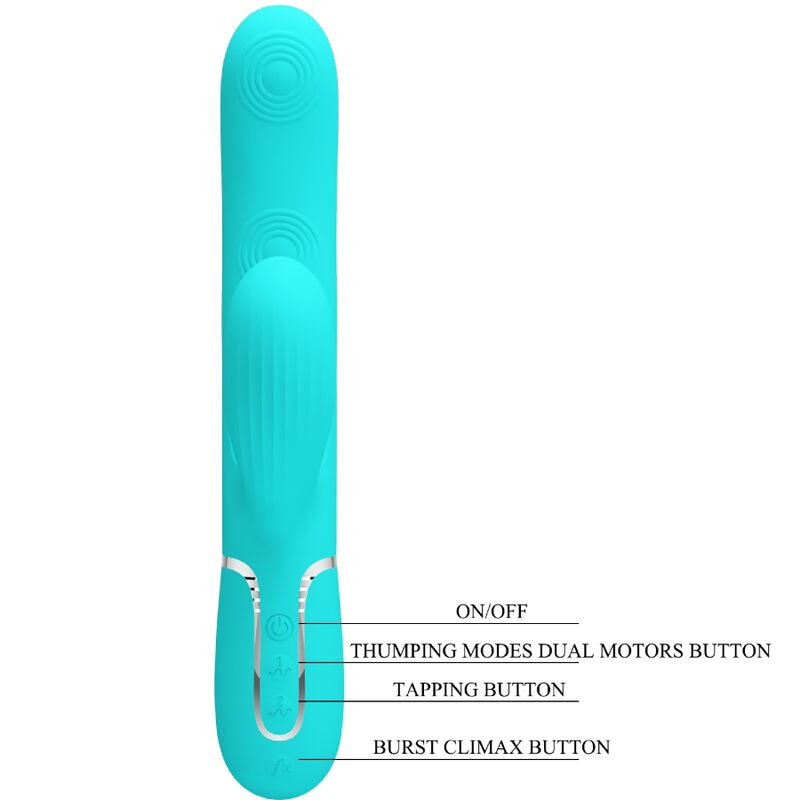 PRETTY LOVE - PERLITA MULTIFUNCTION 3 IN 1 G-SPOT VIBRATOR AQUA GREEN - Amore24