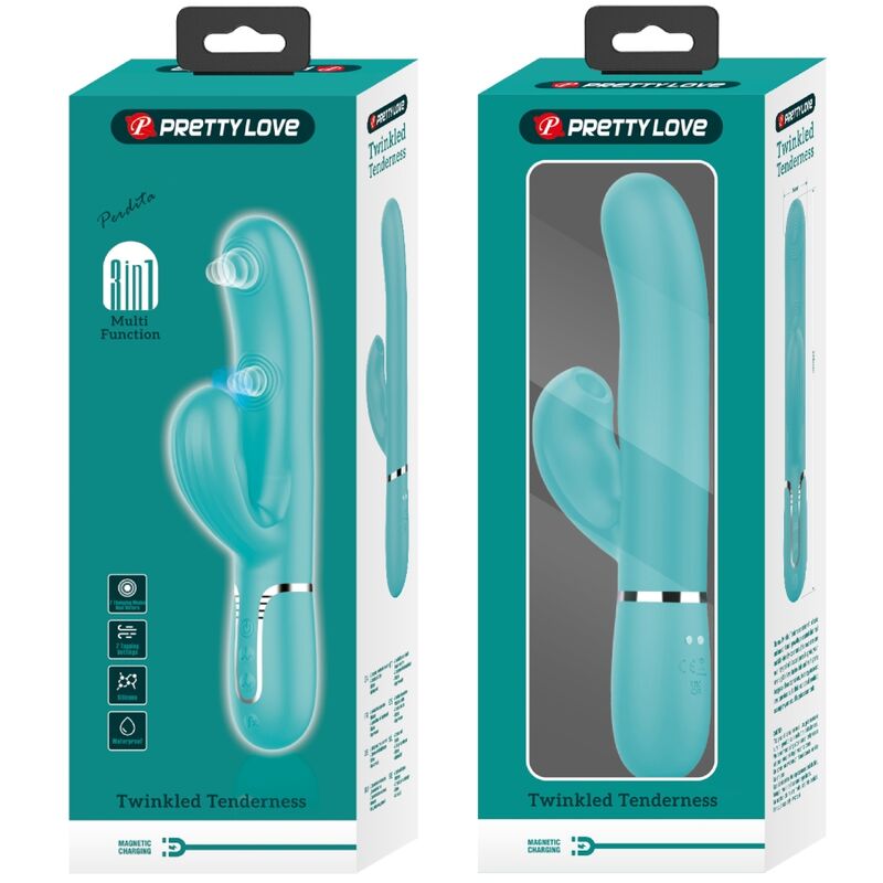 PRETTY LOVE - PERLITA MULTIFUNCTION 3 IN 1 G-SPOT VIBRATOR AQUA GREEN - Amore24