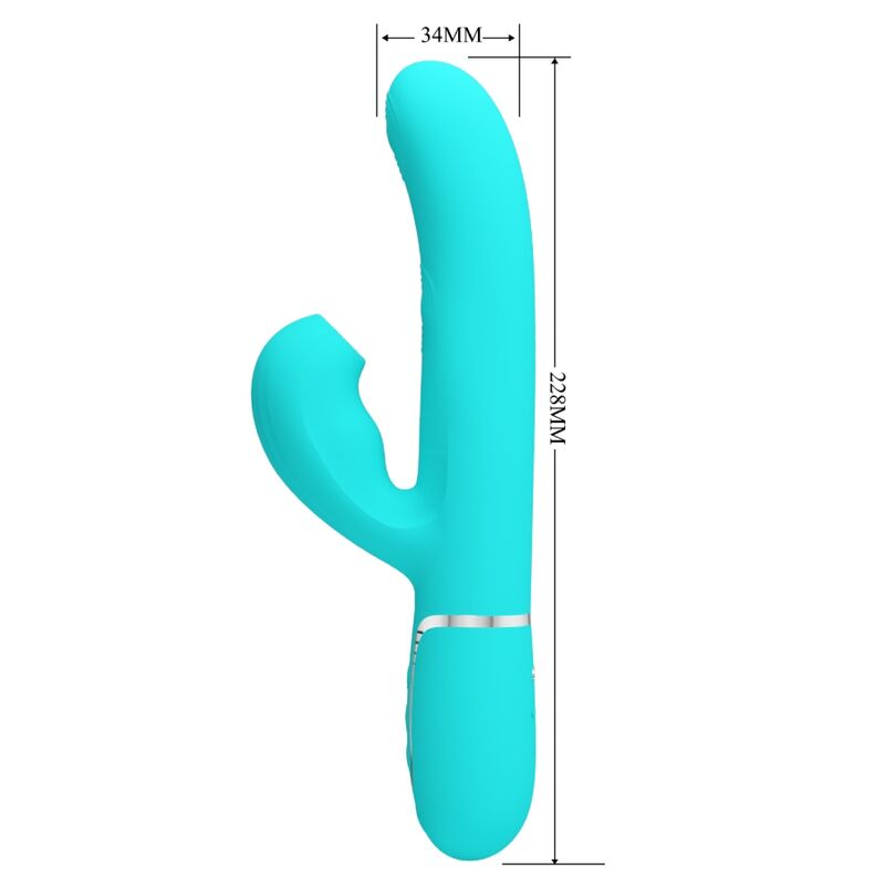 PRETTY LOVE - PERLITA MULTIFUNCTION 3 IN 1 G-SPOT VIBRATOR AQUA GREEN - Amore24