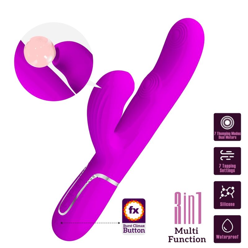 PRETTY LOVE - PERLITA MULTIFUNCTION 3 IN 1 G-SPOT VIBRATOR VIOLET - Amore24