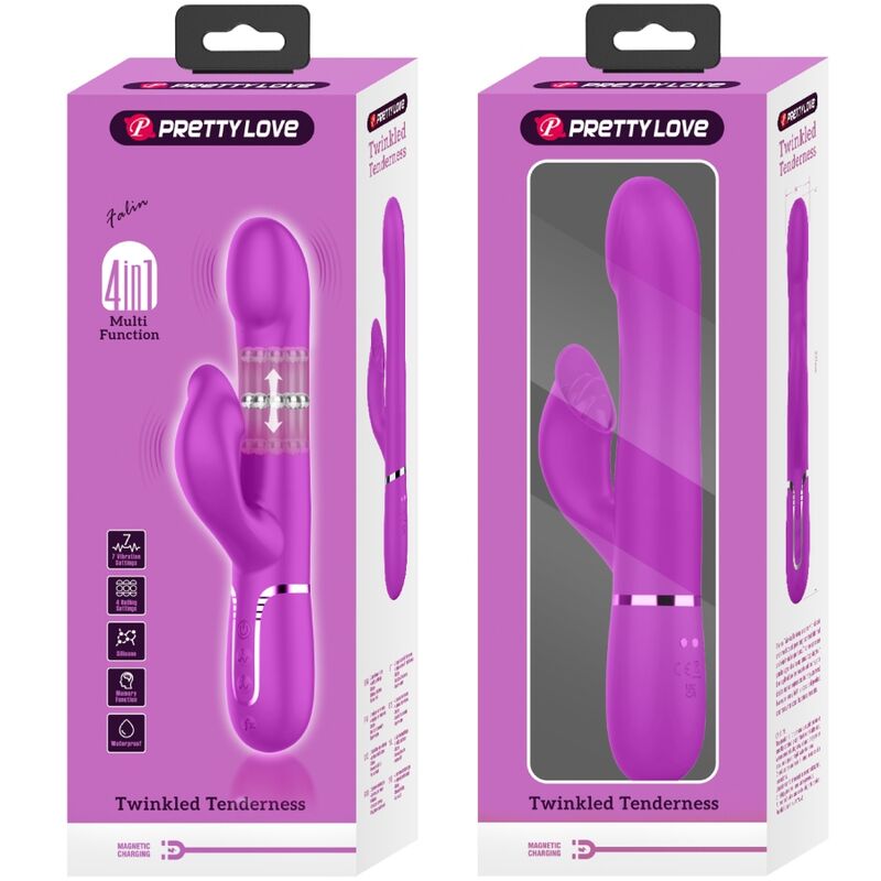 PRETTY LOVE - RABBIT VIBRATOR PEARLS VIOLET - Amore24