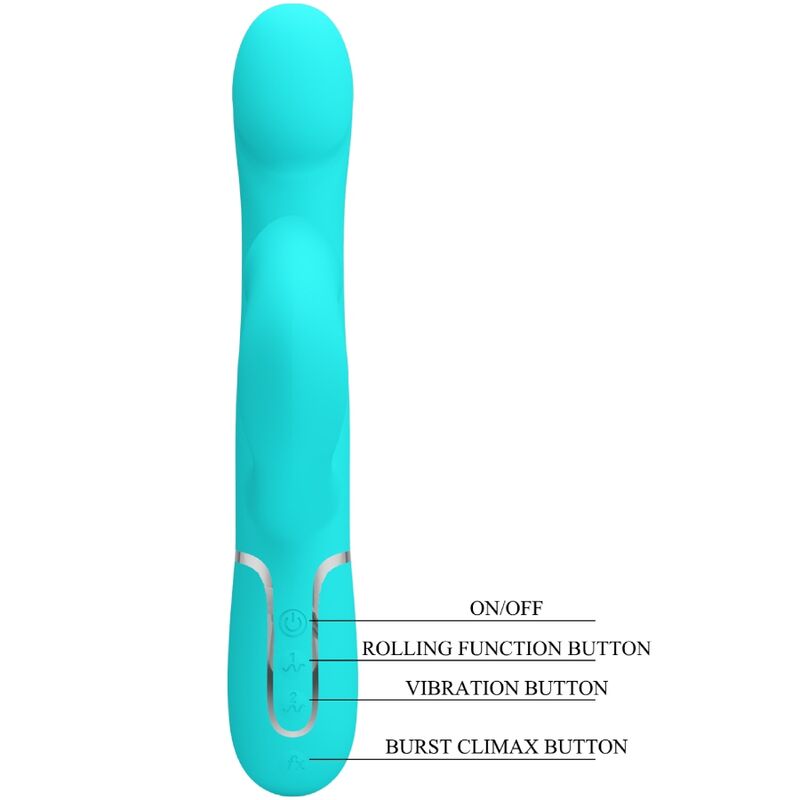 PRETTY LOVE - RABBIT VIBRATOR PEARLS AQUA GREEN - Amore24