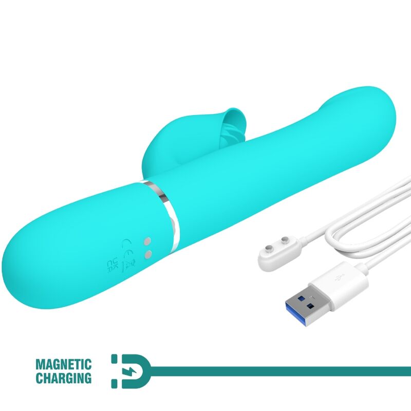 PRETTY LOVE - RABBIT VIBRATOR PEARLS AQUA GREEN - Amore24