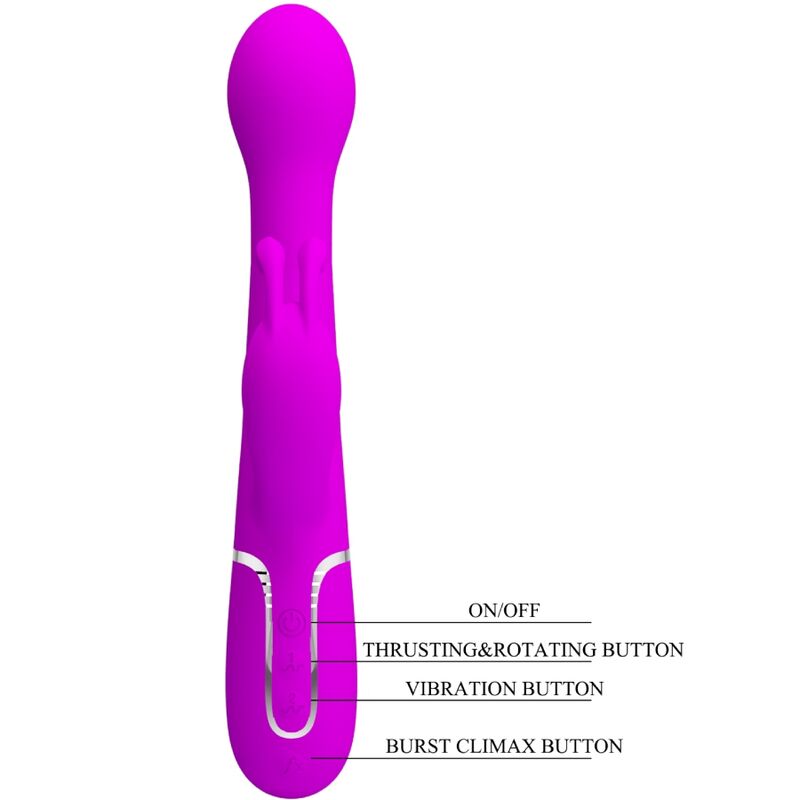 PRETTY LOVE - DEJON RABBIT VIBRATOR 3 IN 1 MULTIFUNCTION VIOLET - Amore24