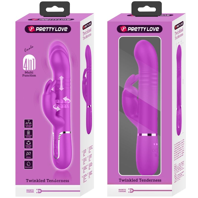 PRETTY LOVE - COALE RABBIT VIBRATOR PEARLS VIOLET - Amore24
