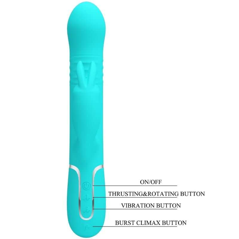 PRETTY LOVE - COALE RABBIT VIBRATOR PEARLS AQUA GREEN - Amore24