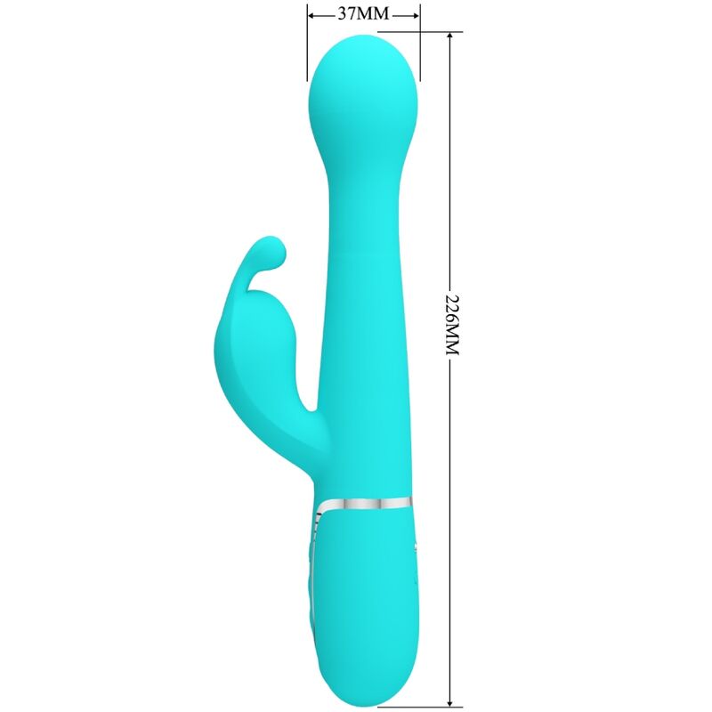 PRETTY LOVE - DEJON RABBIT VIBRATOR 3 IN 1 MULTIFUNCTION AQUA GREEN - Amore24