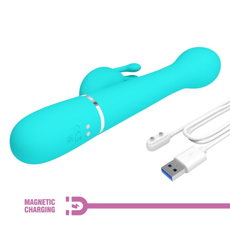 PRETTY LOVE - DEJON RABBIT VIBRATOR 3 IN 1 MULTIFUNCTION AQUA GREEN - Amore24