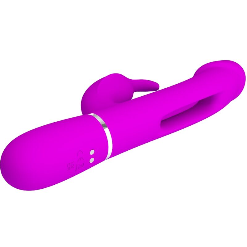 PRETTY LOVE - KAMPAS RABBIT 3 IN 1 MULTIFUNCTION VIBRATOR WITH TONGUE FUCHSIA - Amore24