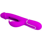 PRETTY LOVE - KAMPAS RABBIT 3 IN 1 MULTIFUNCTION VIBRATOR WITH TONGUE FUCHSIA - Amore24