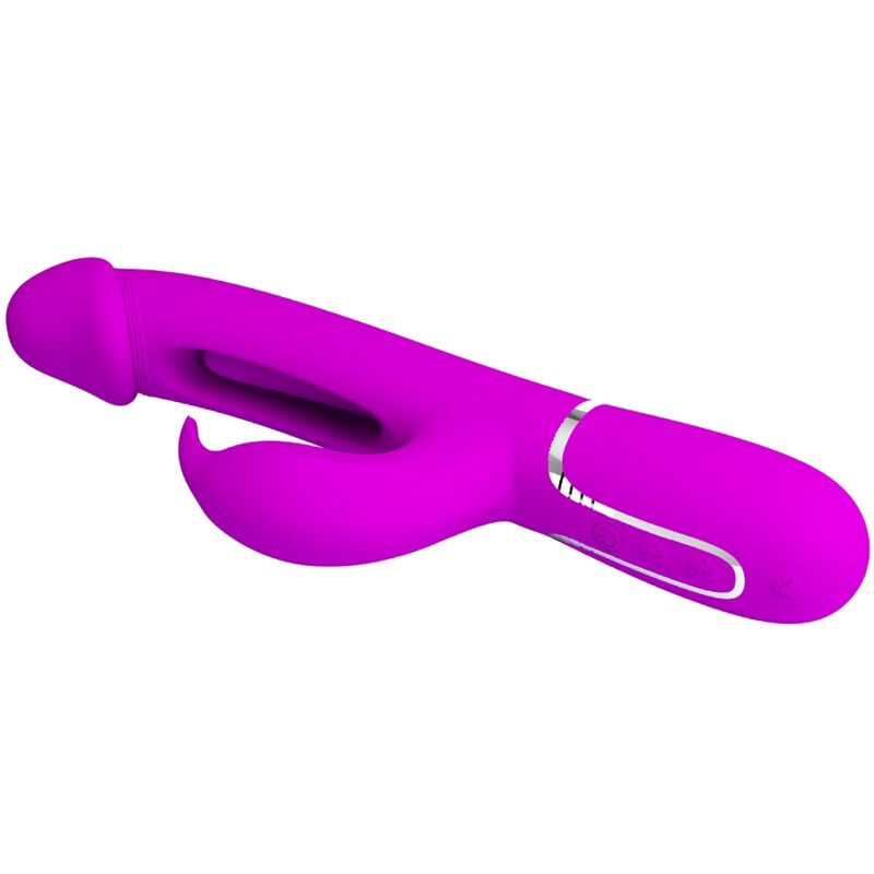 PRETTY LOVE - KAMPAS RABBIT 3 IN 1 MULTIFUNCTION VIBRATOR WITH TONGUE FUCHSIA - Amore24