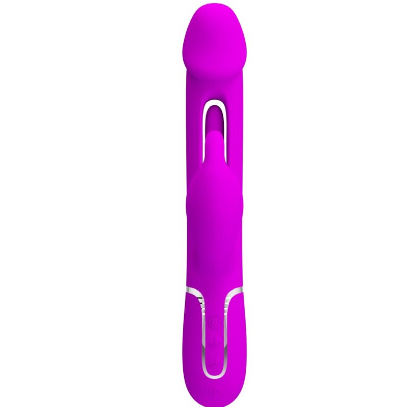 PRETTY LOVE - KAMPAS RABBIT 3 IN 1 MULTIFUNCTION VIBRATOR WITH TONGUE FUCHSIA - Amore24