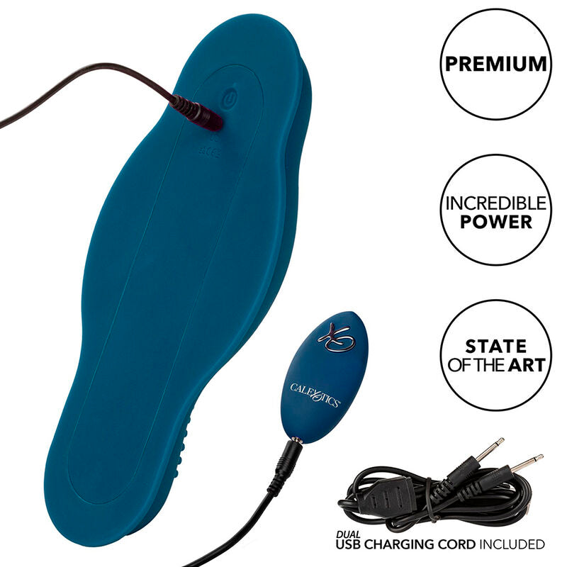 CALEXOTICS - RIDER MASSAGER DOUBLE MOTOR REMOTE CONTROL BLUE - Amore24
