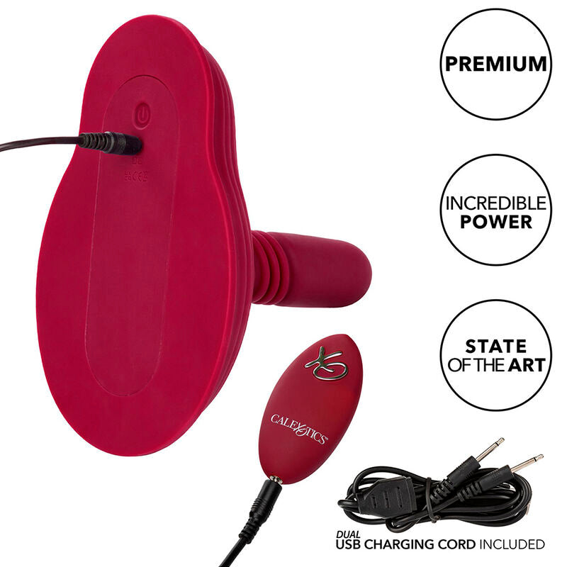 CALEXOTICS - RIDER MASSAGER DOUBLE MOTOR REMOTE CONTROL RED - Amore24