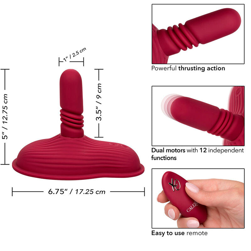 CALEXOTICS - RIDER MASSAGER DOUBLE MOTOR REMOTE CONTROL RED - Amore24