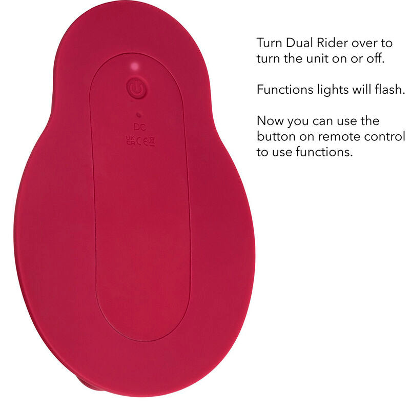 CALEXOTICS - RIDER MASSAGER DOUBLE MOTOR REMOTE CONTROL RED - Amore24