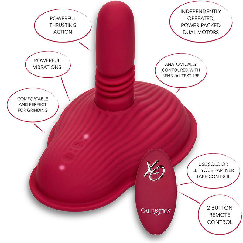 CALEXOTICS - RIDER MASSAGER DOUBLE MOTOR REMOTE CONTROL RED - Amore24