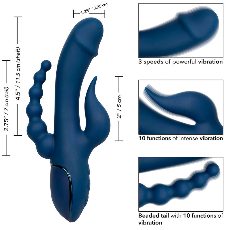 CALEXOTICS - VIBRATOR TRIPLE ORGASM BLUE - Amore24