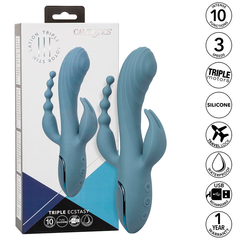 CALEXOTICS - VIBRATOR TRIPLE ECSTASY GREY - Amore24