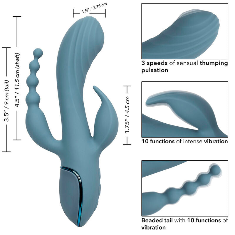 CALEXOTICS - VIBRATOR TRIPLE ECSTASY GREY - Amore24