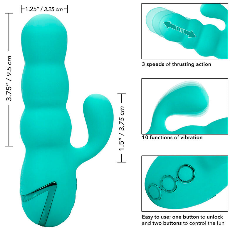 CALEXOTICS - DEL MAR DIVA VIBRATOR RABBIR AQUA GREEN BY CALIFORNIA DREAMING - Amore24
