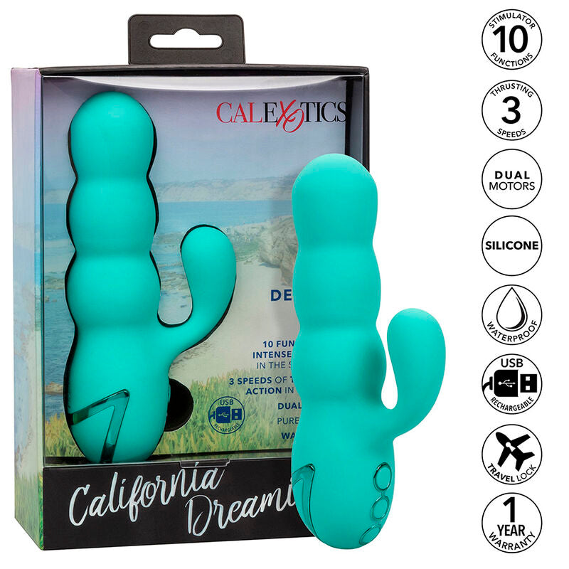 CALEXOTICS - DEL MAR DIVA VIBRATOR RABBIR AQUA GREEN BY CALIFORNIA DREAMING - Amore24